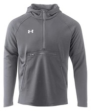1351314 UNDER ARMOUR MEN QUALIFIER FLEECE ANORAK SILVER/GRAY SIZE SMALL