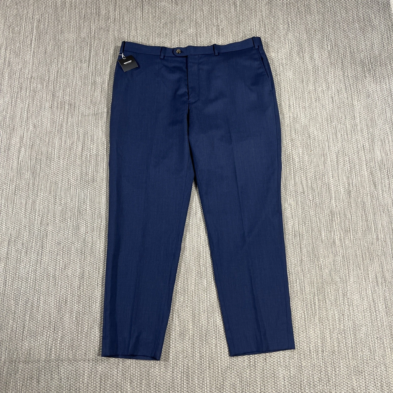 Indochino Custom Pants Mens 38X29 Luxurious Fine Blue Wool Tailored Fit Trousers