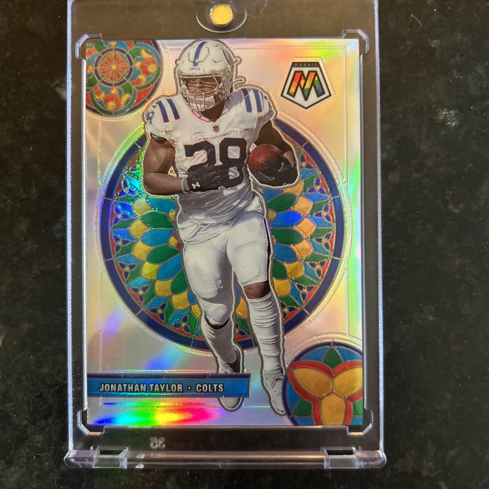 2021 Panini Mosaic - Glass Mosaic Jonathan Taylor #GM-11 SSP Case Hit Colts