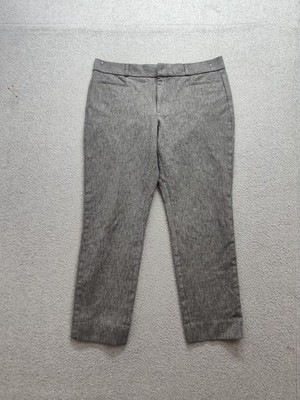 Banana Republic Women Dress Pant 8 Gray Tweed Flat Front Slash Pocket Career