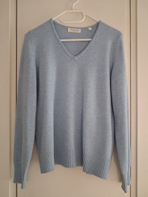 CHRISTIAN BERG Women Damenpullover, V-Ausschn.,hellblau, Gr.M, 50% Viskose,GEBR.