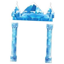 3Pcs Winter Party Door Decorations, Castle Door Cover Classroom Snow