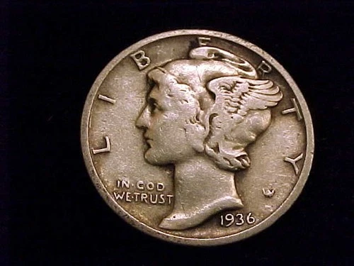 1936-S Mercury Dime, Very Good to nearly Fine Grade