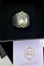 RARITIES NWT Carol Brodie Green Prasiolite & Black Spinel Ring; SIZE 9