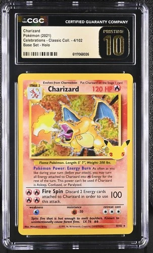 Charizard 4/102 Celebrations Classic Collection Pokemon CGC 10 Pristine *026