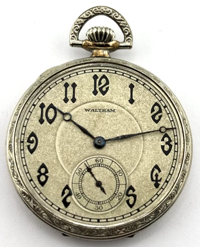 Waltham 1925 Antique Mechanical Pocket Watch  7J   12s   24957269  DOESN'T WORK