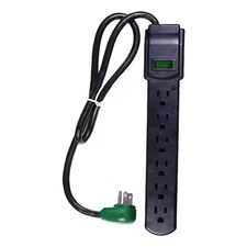 6 Outlet Surge Protector with 3 Ft. Heavy Duty Cord - Black
