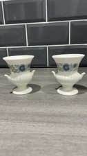 Matching Pair of 60's-70's WEDGWOOD Bone China "Clementine" Small 3½" Urns MINT