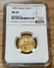 1999 -  1/4 oz $10 Gold Eagle - NGC MS69