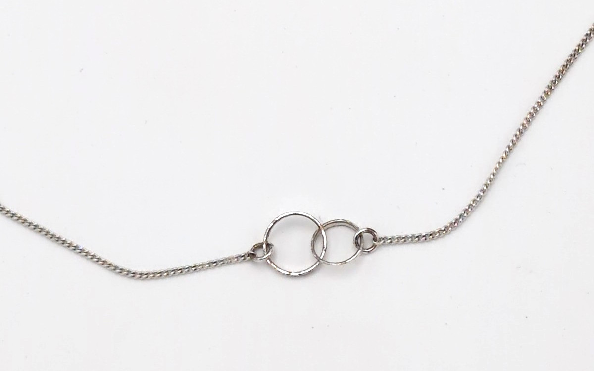 Silver Interlocking Circles Pendant Necklace - image 2