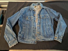 Vtg Lee Riders Denim Jacket 40L Made In USA 80s Rockabilly Fade