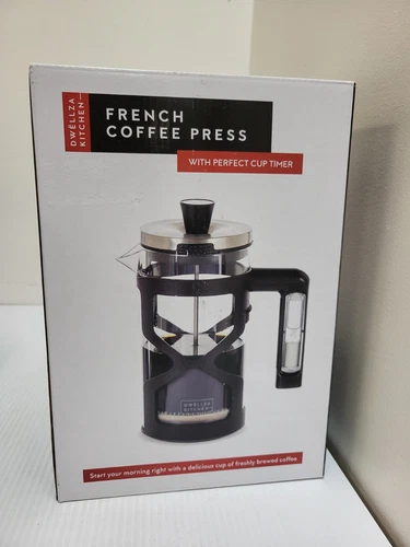 DWËLLZA KITCHEN French Press Coffee Maker With 3 Minute Timer Handle 34 Oz-C