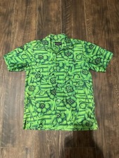 Vintage Fred Richards Made in Japan Hawaiian Shirt Green Floral
