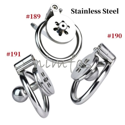 Stainless Steel Negative Chastity Cage Male Flat Chastity Device Metal Lock Belt