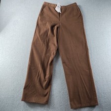 Alfred Dunner Women's Pants Size 10P Brown Pull-On Straight Stretch Mid Rise 28"