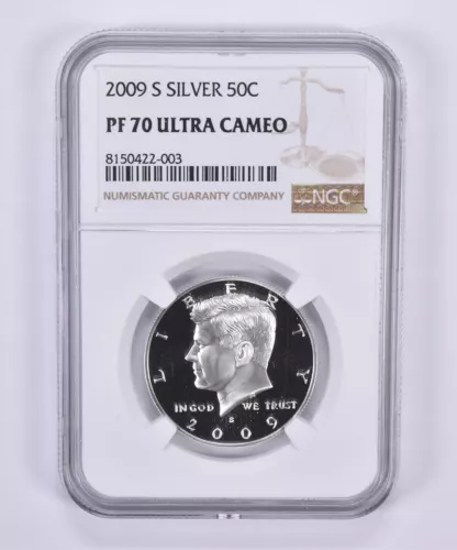 2009-S Kennedy Half Dollar Silver PF70 UCAM NGC Brown Label