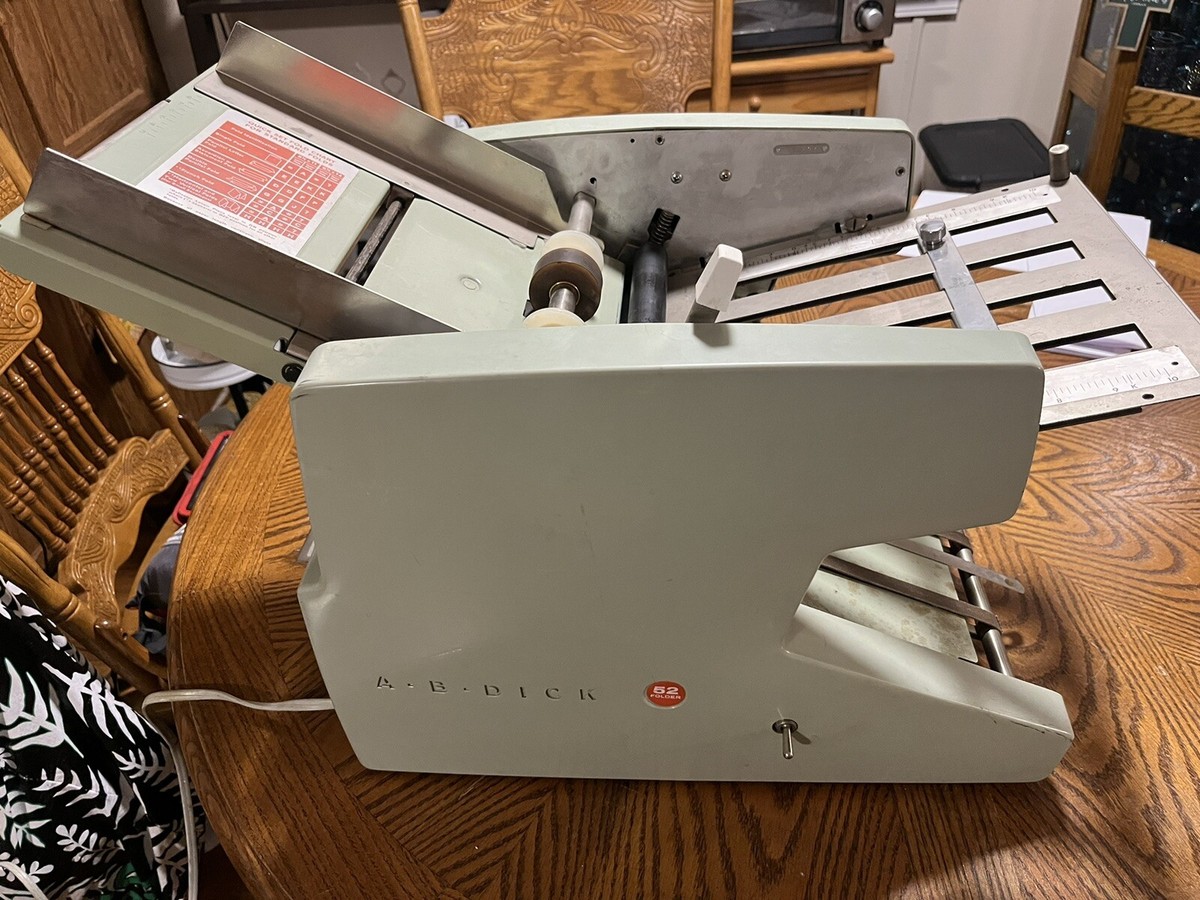 A.B. Dick 52 Tabletop Paper Folder, Works / Needs TLC , Wrinkles