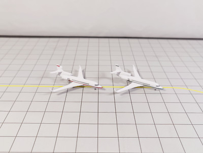 2x Dassault Falcon 8X Business Privatjet Modelle Flughafen Diorama Maßstab 1:400