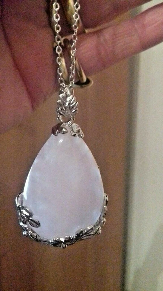 Collana ciondolo vero quarzo rosa con GARANZIA pietre naturali argento 925 NUOVA - Immagine 4 di 4