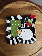 2010 Fitz and Floyd Frosty’s Frolic Snack Plate 