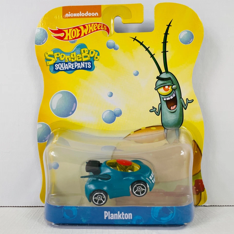 Hot Wheels SpongeBob SquarePants Lot of 4 Nickelodeon Spongebob Hot Rod Plankton - Image 2 of 4