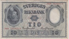 Schweden 10 Kronor 1945