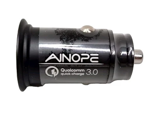 Ainope QC3.0 Metal Dual Universal Car Phone Charger, Black AV829