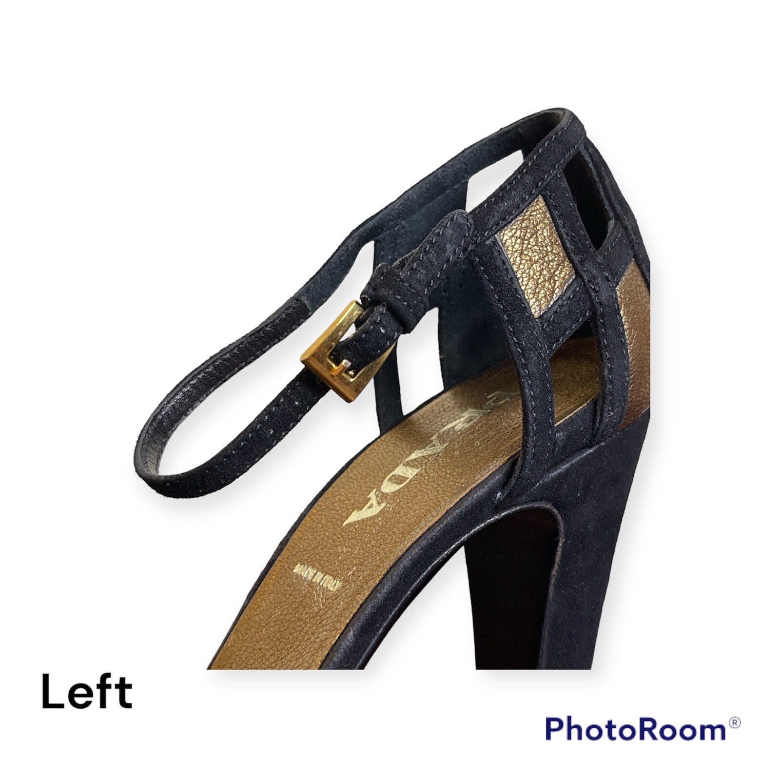 PRADA Leather Strappy High Heel Shoes in Gold siz… - image 5