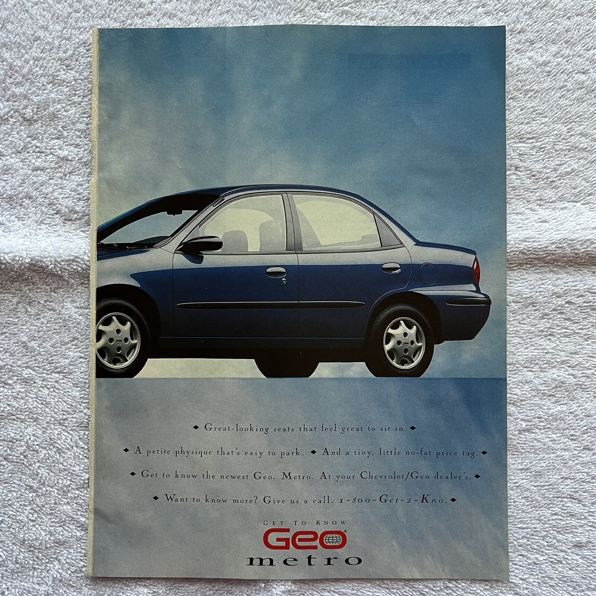 Vintage Geo Metro Car Magazine Print Ad Full Page Color Vintage Geo Metro Car Magazine Print Ad Full Page Color
