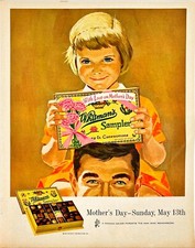 Whitman's Sampler Box Chocolate Sweet Candies Confections Vtg Magazine Print Ad