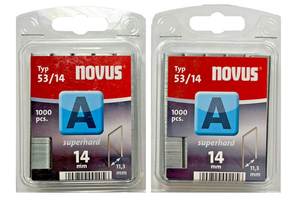 2X 1000 Tackerklammer Novus Typ A 53 14 X 11,3 Mm Superhart Heftklammer 042-0359-image