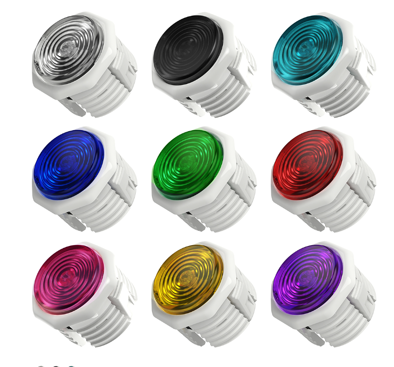 【新品】GamerFinger ボタン Φ30mm（白/ピンク）8個セット Gamerfinger HBFS-30-G3-BUCKLE White (30mm) Cherry MX Silver
