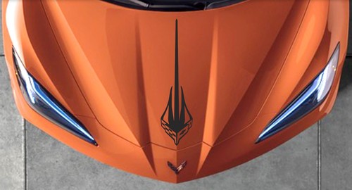 NEW Design STINGRAY Hood Vinyl Decal Racing Stripes (Fits Chevy CORVETTE C8) - Picture 5 of 25