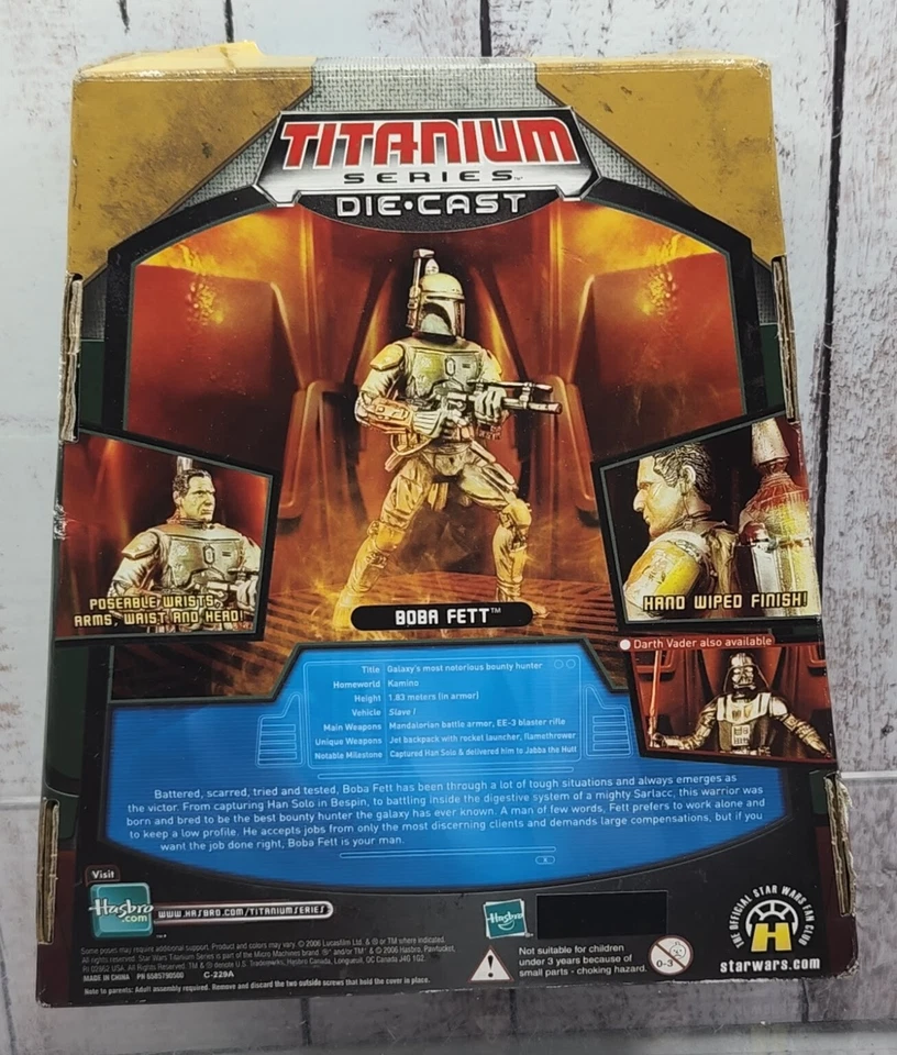 Star Wars Titanium Series Die Cast: Boba Fett Micro Machines Galoob Hasbro - Image 3 of 4
