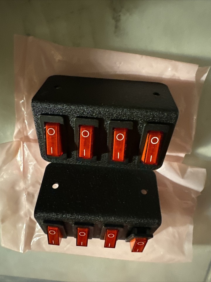 4 Red Rocker Switch, On/Off, Metal Bracket | 2 pack | eBay