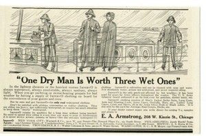1911 E. A. Armstrong IMPERVO raincoats hats waterproof clothing Chicago Print Ad