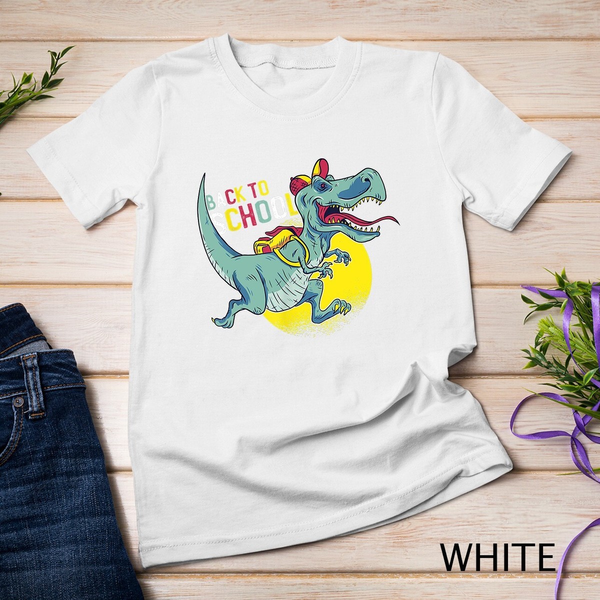 First Day Back to School or Kindergarten Dinosaur Unisex T-shirt - Main Image
