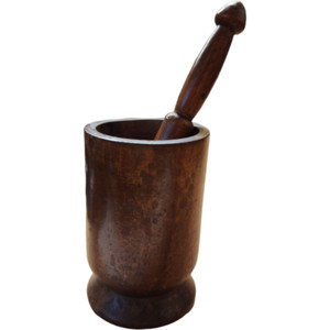 A Late 19th Century Wooden Mortar and Pestle