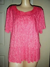 ALFRED DUNNER ORANGE SHORT SLEEVE EMBELLISHED RUFFLED KNIT TOP SZ PL