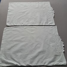 *2 x  Kopfkissenbezug*Bettwäsche mit Spitze*Kopfkissen*Landhaus*67. x 46.cm*