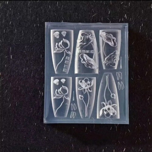 1 Stück Lotusblüte Lotusblatt 3D Acryl Nagelform Dekor Silikon Stempelplatten - Bild 1 von 5