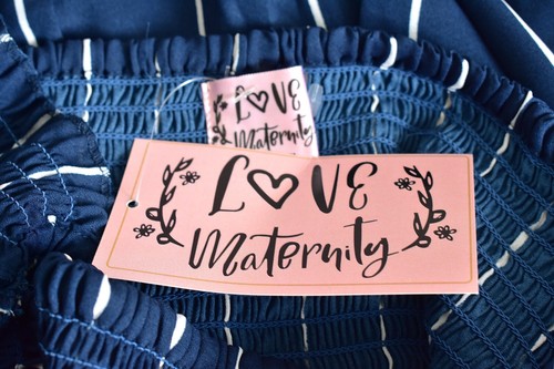 Girls Youth Love Maternity Short Sleeve Dress XLARGE Blue Striped NWT - Picture 7 of 7