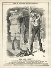 RARE 1892 British Cartoon - LORD METHUEN - Sir Walter Scott - MUTINY