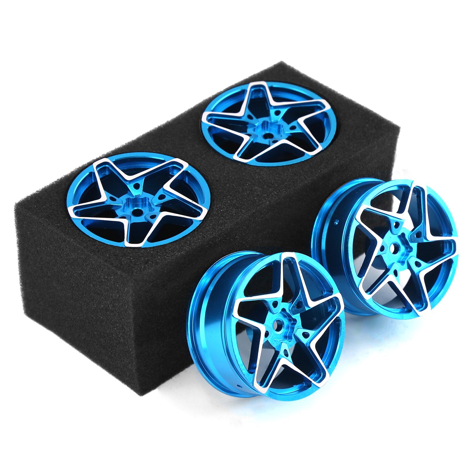 4Pcs Aluminum Wheels Hub Rims For 1/10 RC Car Tamiya TT-01 TT02 Sakura HSP HPI