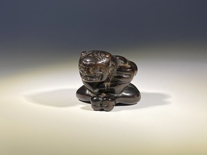 18th C. Wood Netsuke Of An ONI. No Reserve!!! Free Shipping!!!