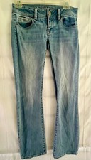 American Eagle Outfitters Kick Boot Super Stretch Jeans Womens Size 0 Low Rise