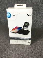 Onn ONA19WI704 2 IN 1 Wireless Fast Charger Charging Pad Stand M48D