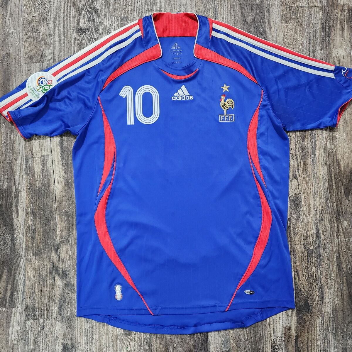 2006 Adidas France Home Soccer Jersey Zinedine Zidane Men L 2006 Adidas France Home Soccer Jersey Zinedine Zidane Men L