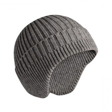 Men Knitted Beanie Hat Winter Skullcap Brimless Cap Ear Covers Warm