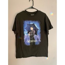 Wednesday Adams T-Shirt Adults Large Adams Family Jen Ortega Netflix Goth Spooky